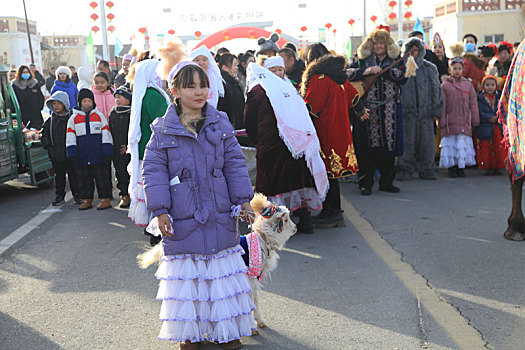 新疆哈密,哈萨克族冬宰节上被主人精心装扮起来的,颜值动物
