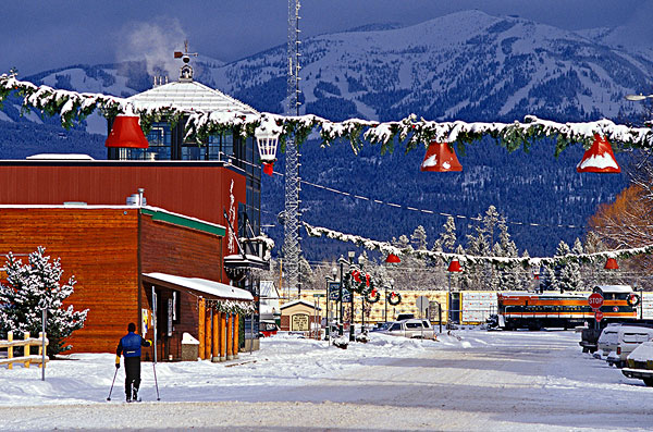 越野滑雪,市区,街道,白鲑,蒙大拿