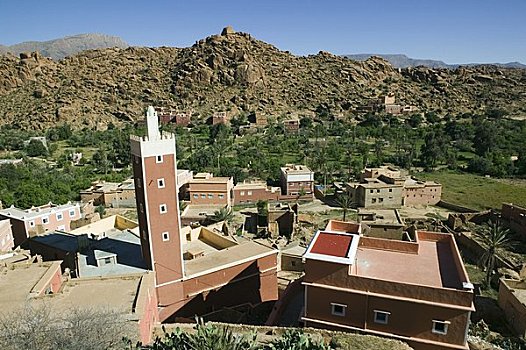 红色,清真寺,塔夫罗特,摩洛哥