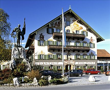 纪念,柱子,旅店,上巴伐利亚,德国