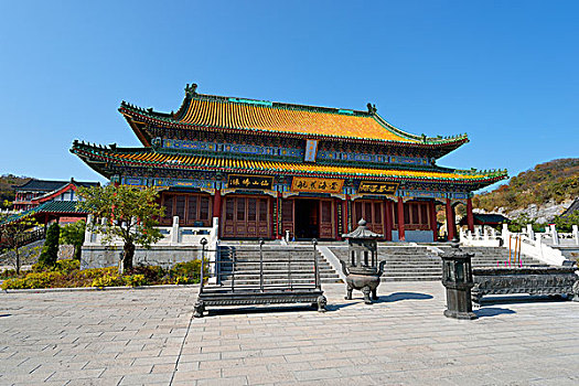 庙宇,佛教,中心,西部,湖南,省,中国,亚洲