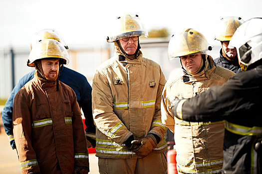 消防员,培训,听,经理,设施
