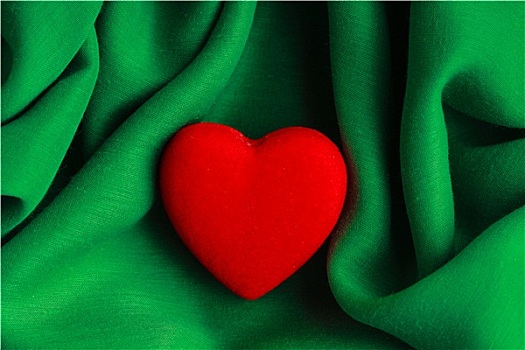 情人节,背景,红色,心形,绿色,折,布