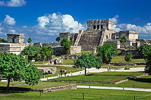 旅游,出游,遗址,玛雅,庙宇,地面,尤卡坦半岛,墨西哥