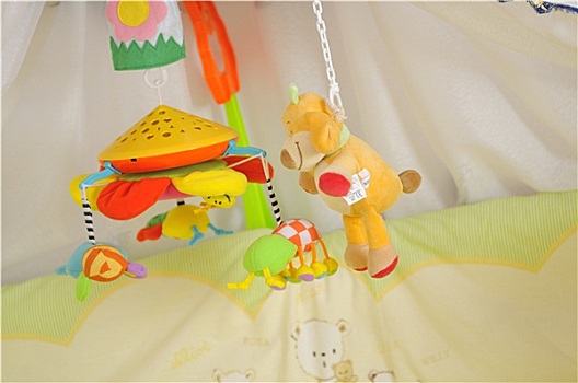 婴儿,床,彩色,玩具,室内