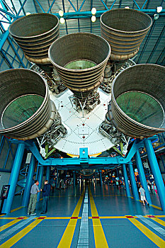五个,巨大,引擎,火箭,肯尼迪航天中心,卡纳维拉尔角,佛罗里达,美国