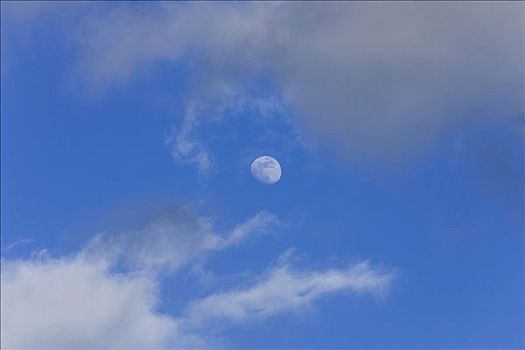 月亮,云