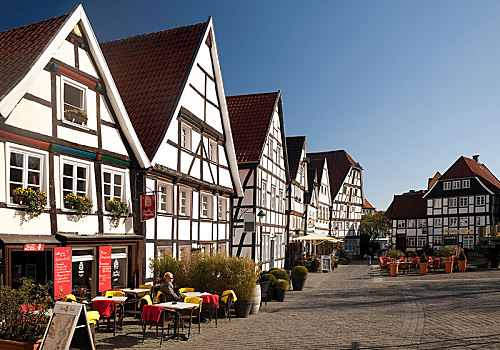 半木结构房屋,历史,中心,北莱茵-威斯特伐利亚,德国,欧洲