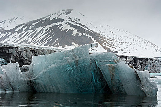 挪威,斯瓦尔巴特群岛,斯匹次卑尔根岛,清晰,冰川冰,冰河