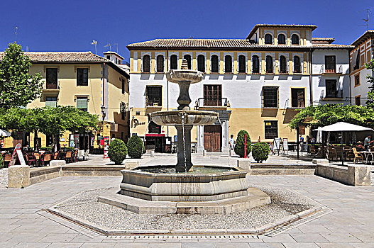 喷泉,广场,脚,阿尔罕布拉,格拉纳达,安达卢西亚,西班牙
