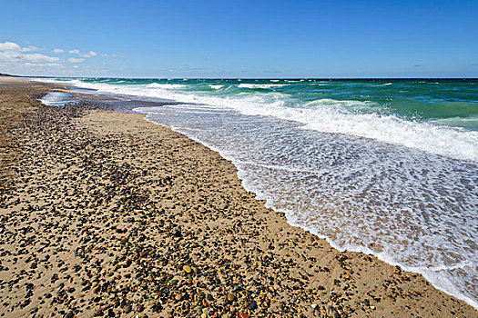 海滩,急浪,北方,日德兰半岛,丹麦