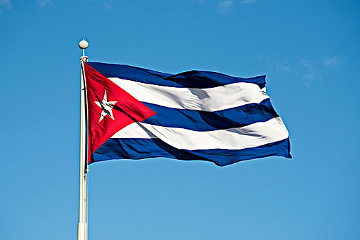 国旗,古巴,捕获,飘动,广场
