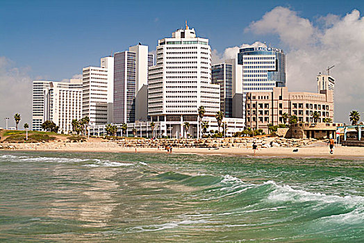 海滩,酒店,写字楼,特拉维夫,以色列,亚洲