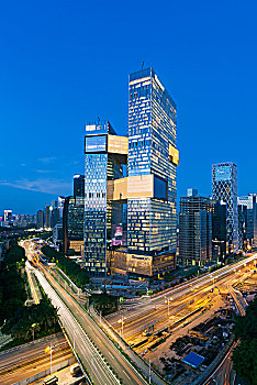 中国广东深圳南山软件产业基地夜景