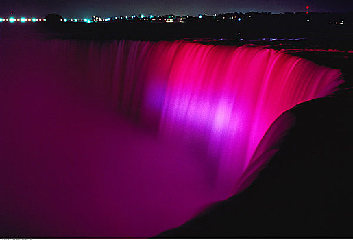 尼亚加拉瀑布,夜晚,安大略省,加拿大