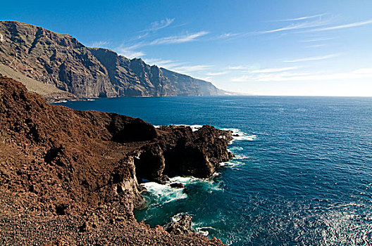 俯拍,海岸线,特内里费岛,加纳利群岛,西班牙