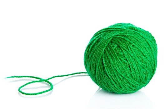 绿色,毛织品,纱线,球,隔绝,白色背景,背景