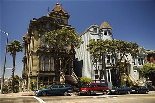 建筑,维多利亚式房屋,旧金山,加利福尼亚,美国