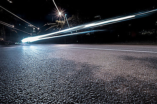 上海城市风光道路夜景