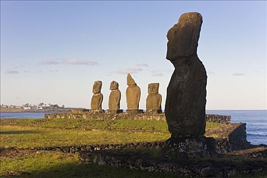 南美,智利,拉帕努伊,复活节岛,复活节岛石像,石头,雕塑