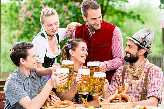 啤酒坊,朋友,喝,啤酒,巴伐利亚