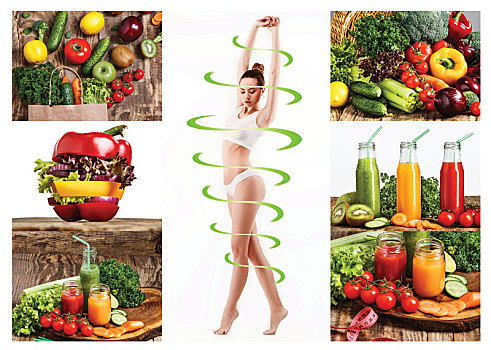女性身体,箭头,脂肪,减肥,健康饮食,营养,概念