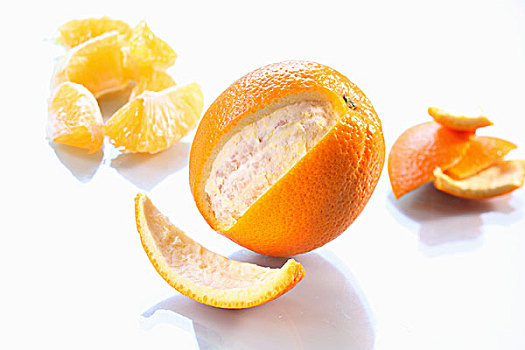橙子,去皮,桔瓣