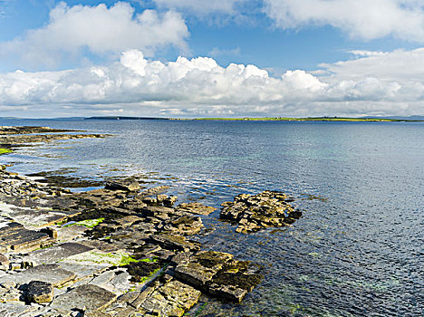 海边风景,小岛,奥克尼郡,群岛,奥克尼群岛,苏格兰,大幅,尺寸