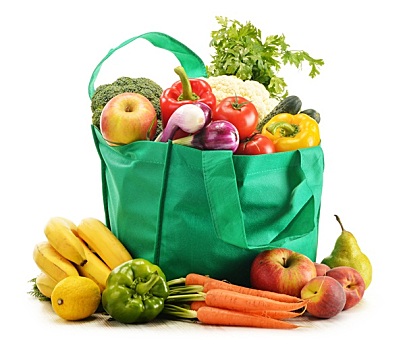 绿色,购物袋,食物杂货,商品,白色背景,背景
