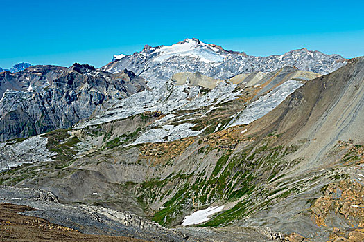 顶峰,山,残余,冰河,伯尔尼阿尔卑斯山,瑞士,欧洲