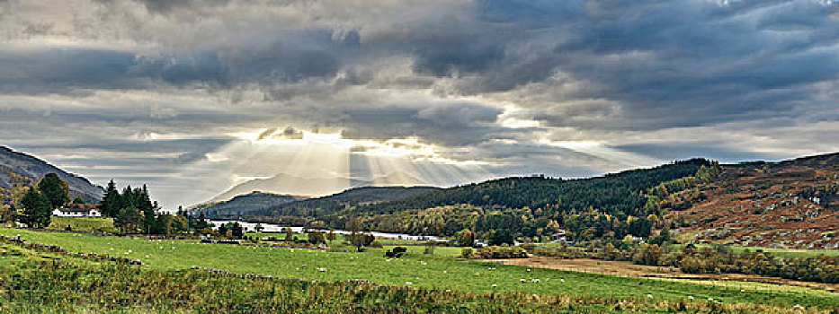 全景,风景,洛蒙德湖,苏格兰,英国