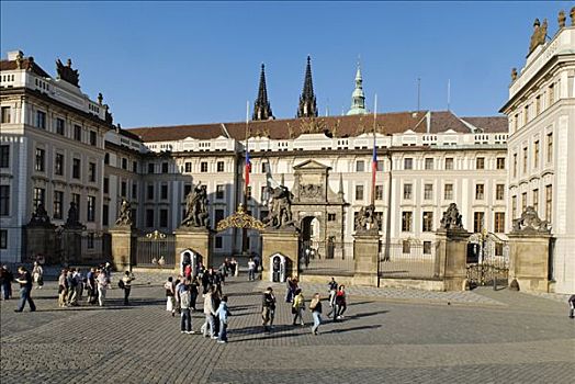宫殿,荣耀,入口,布拉格城堡,拉德肯尼,世界遗产,捷克共和国,欧洲