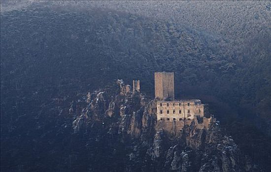 城堡遗迹,冬天,城镇,巴登,下奥地利州