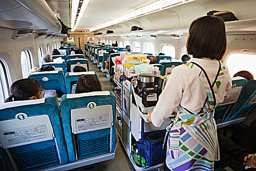 日本,新干线,列车,室内,餐食,摊贩