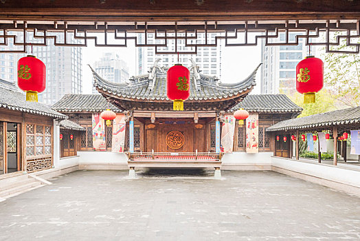 中国江苏省南京市的江宁织造博物馆的曹府戏院建筑