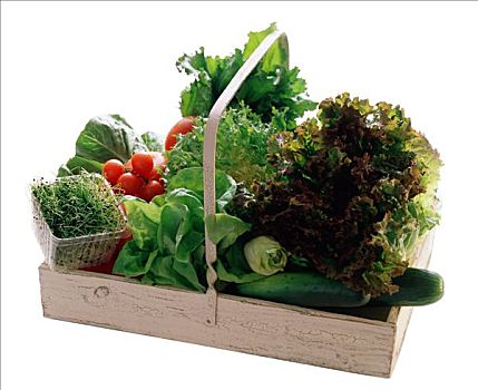 什锦蔬菜,木质,篮子