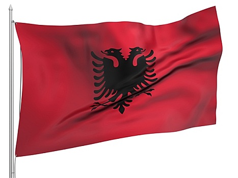 飞,旗帜,阿尔巴尼亚,国家