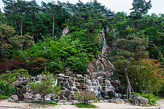 瀑布,法往寺,复杂,韩国