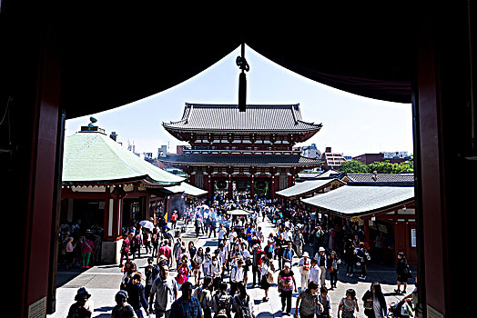 拥挤,人,著名,东京,庙宇