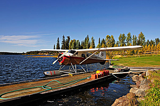 水上飞机,湖,沿岸,山峦,道路,不列颠哥伦比亚省,加拿大