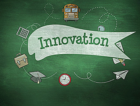 创新,绿色,黑板,文字,学校,电脑制图