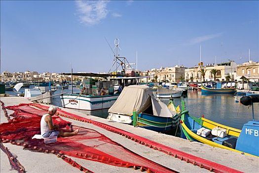 捕鱼者,港口,马尔萨什洛克,马耳他,欧洲