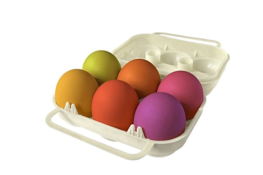 鸡蛋盒,彩色,蛋