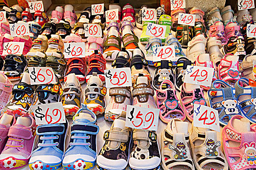 中国,香港,市场,童鞋,店面展示