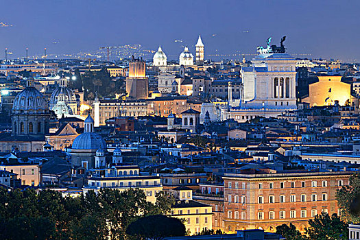 罗马,屋顶,风景,古代建筑,意大利,夜晚