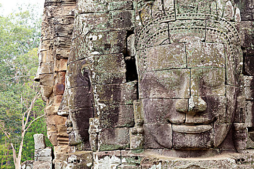 巴扬寺,石头,脸,柬埔寨