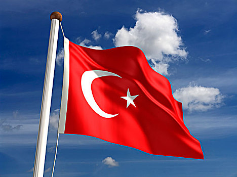 土耳其,旗帜,裁剪,小路