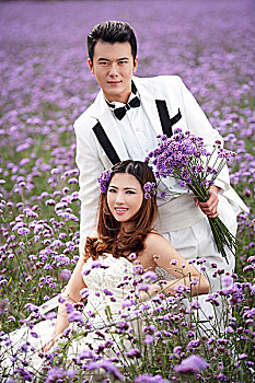 浪漫薰衣草婚紗情侶
