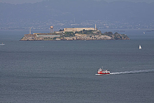 恶魔岛,渡轮,旧金山湾,加利福尼亚,美国