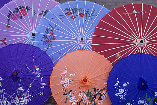 韩国,靠近,釜山,涂绘,伞